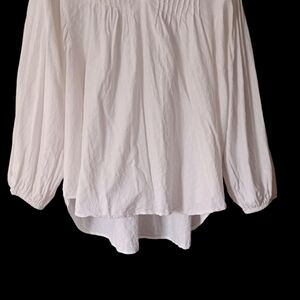 Elegant White Women's Cotton Top